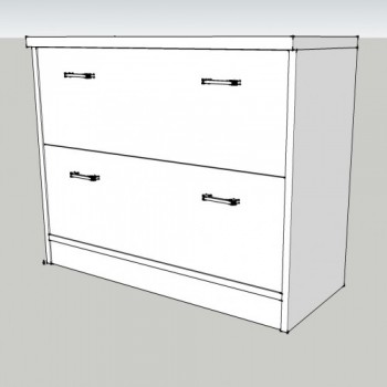 ARMARIO BAJO 75X92X42 2 CAJONES