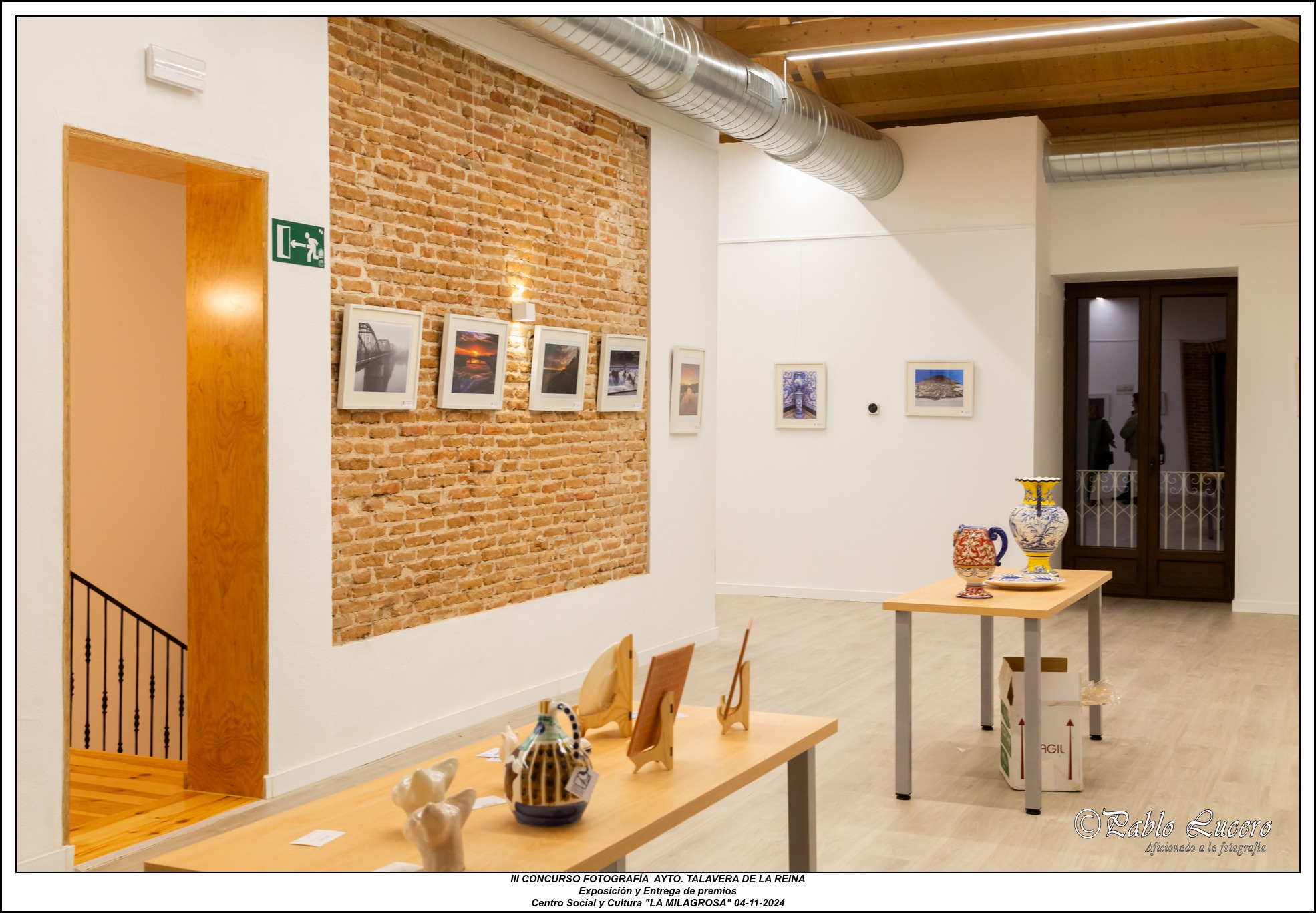 Instalación de rieles, cableado y ganchos para galería de exposiciones en Centro Cultural "La Milagrosa" en Talavera de la Reina